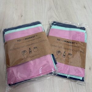 Reusable Gift Wrapping Cloths - Set of 2- Pink and Blue